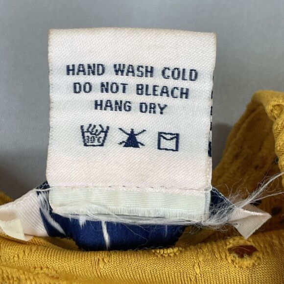 Lark and Grey Eyelet Blouse/Top Women's XL Yellow Cottage Fairy Modern Boho - Picture 7 of 13